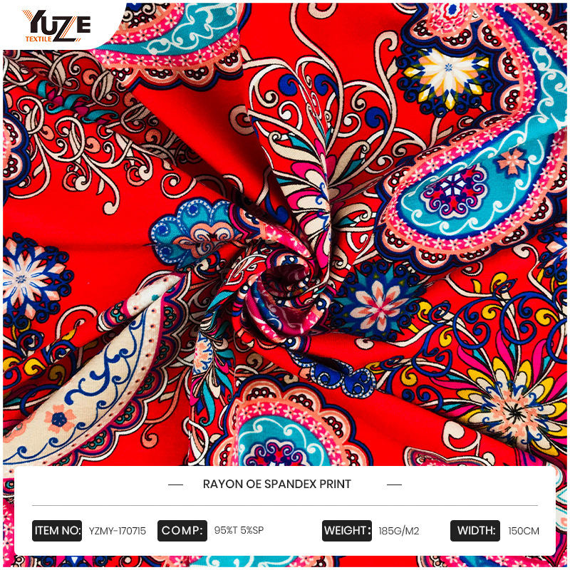Yzmy-170715 Rayon oe spandex print